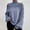 Blue, variant on Blmnix Ladies Off The Shoulder Plus Size Sweaters Long Sleeve Turtleneck Black Fashion Clothing