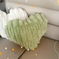 thumbnail image 6 of Hwkond Couch Pillows for Living Room And Winter Striped Cute Heart-shaped Plush Pillow Living Room Sofa Bedroom Pillow Soft Headboard Pillow,Green, 6 of 6