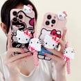 thumbnail image 2 of Funky Hello Kitty For Samsung Galaxy S7 Edge S8 S9 S10 S20 S21 S22 S23 Plus Ultra S21FE Note 9 10 20 Case With Holder Rope LXY, 2 of 7