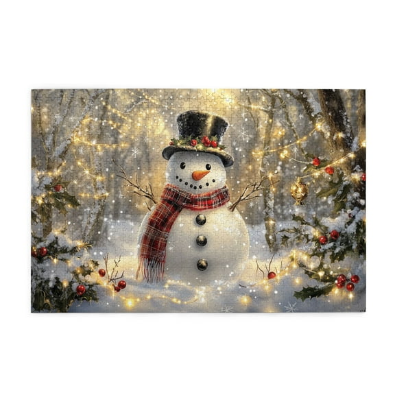 1000 PCS 1000 Piece Funny jigsaw puzzles Lovely snowman,Brain Challenge,Enjoy the puzzle solving process,Ideal for Relaxation and Family Fun,Classic snowman Wooden Puzzle for Adults