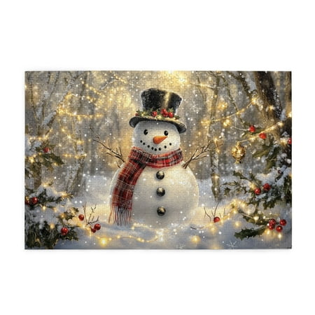 1000 PCS 1000 Piece Funny jigsaw puzzles Lovely snowman Brain Challenge Enjoy the puzzle solving process Ideal for Relaxation and Family Fun Classic snowman Wooden Puzzle for Adults