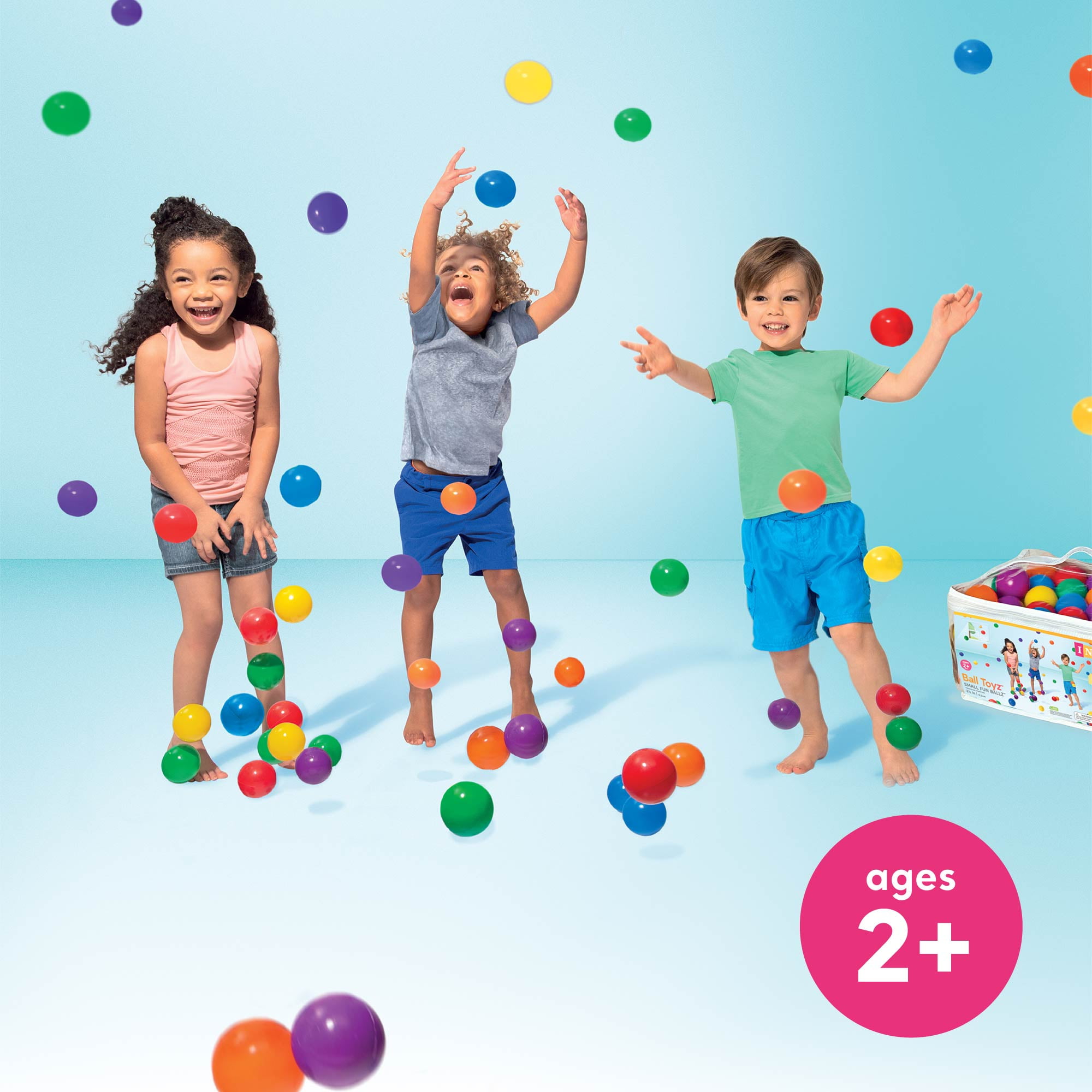 Intex Inflatable Jungle Adventure Play Center & Plastic Fun Ballz, 100 Pack