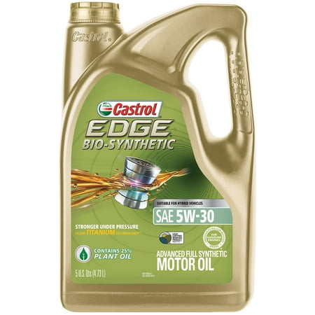 Castrol EDGE BIO-SYNTHETIC 5W-30 Advanced Full Synthetic Motor Oil, 5 Quarts