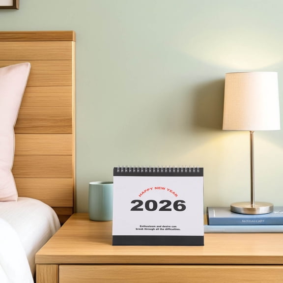 ELAYARD 2026 Elegant Black Desk Calendar - Portable Monthly Standing Planner for Home and Office Use