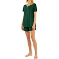 thumbnail image 6 of GESJQFZ Women Spliced Pleat Solid Color V Neck Pajama Shorts Nightwear Set, 6 of 7