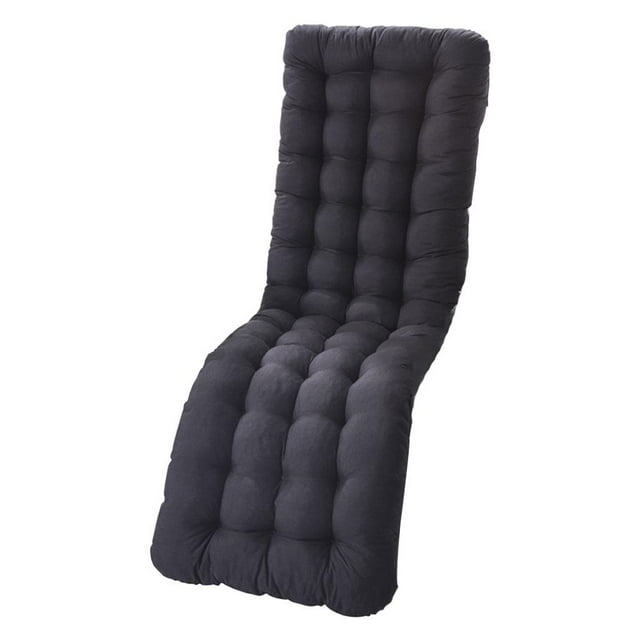 Cojín reclinable grueso para mecedora, asiento de playa de color liso Negro A