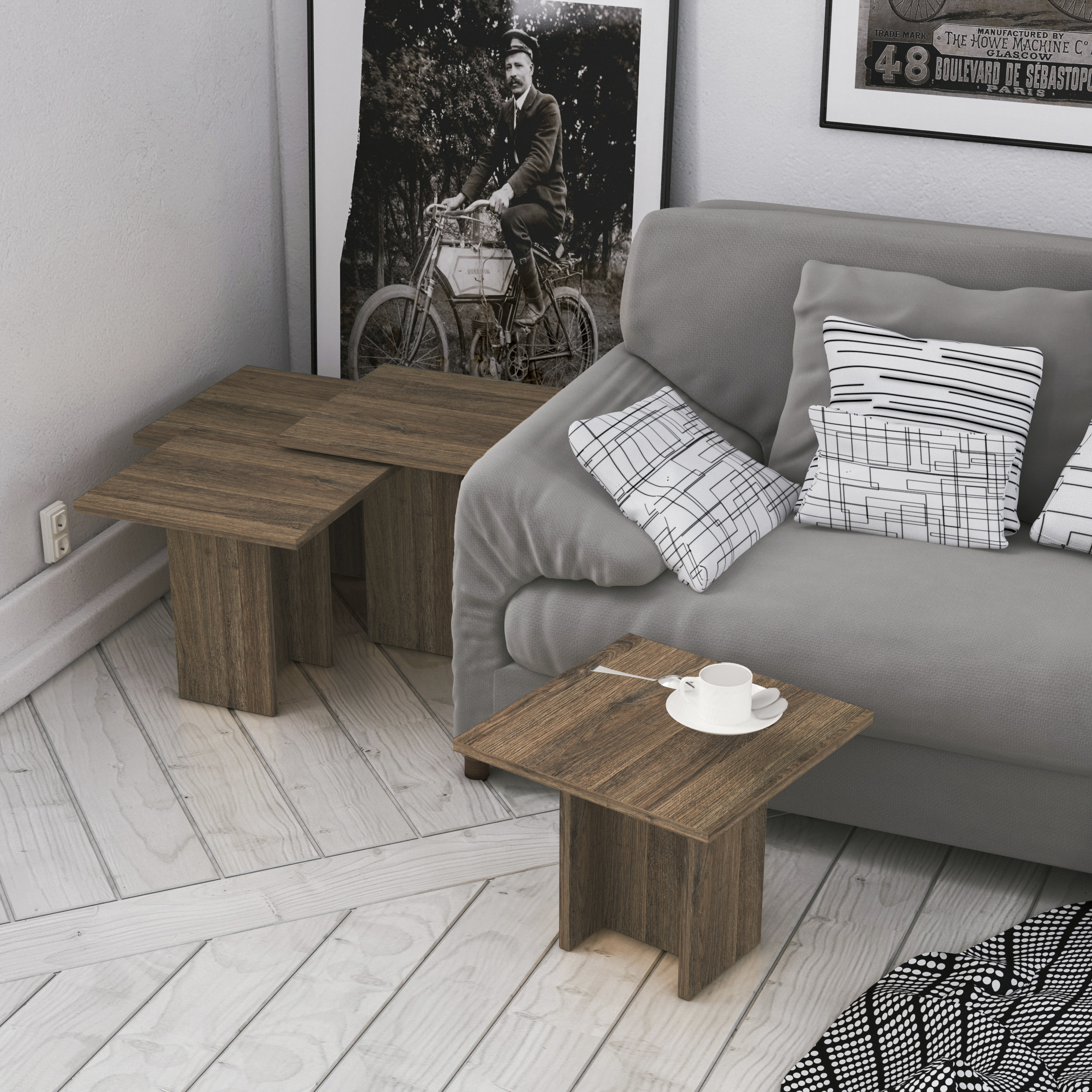Ada Home Decor Furniture Dark Oak Clark Modern Coffee Table