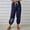 Navy, variant on WXLWZYWL Womens Casual Pants Wide Leg Baggy Tapered Capri Drawstring Elastic Waist Ankle Trousers with Pockets
