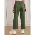 thumbnail image 4 of TTAO Girl's Casual Cargo Jogger Pants Hiking Sports Sweatpants Loose Hip Hop Dance Trousers 8-16Y Green 12, 4 of 6