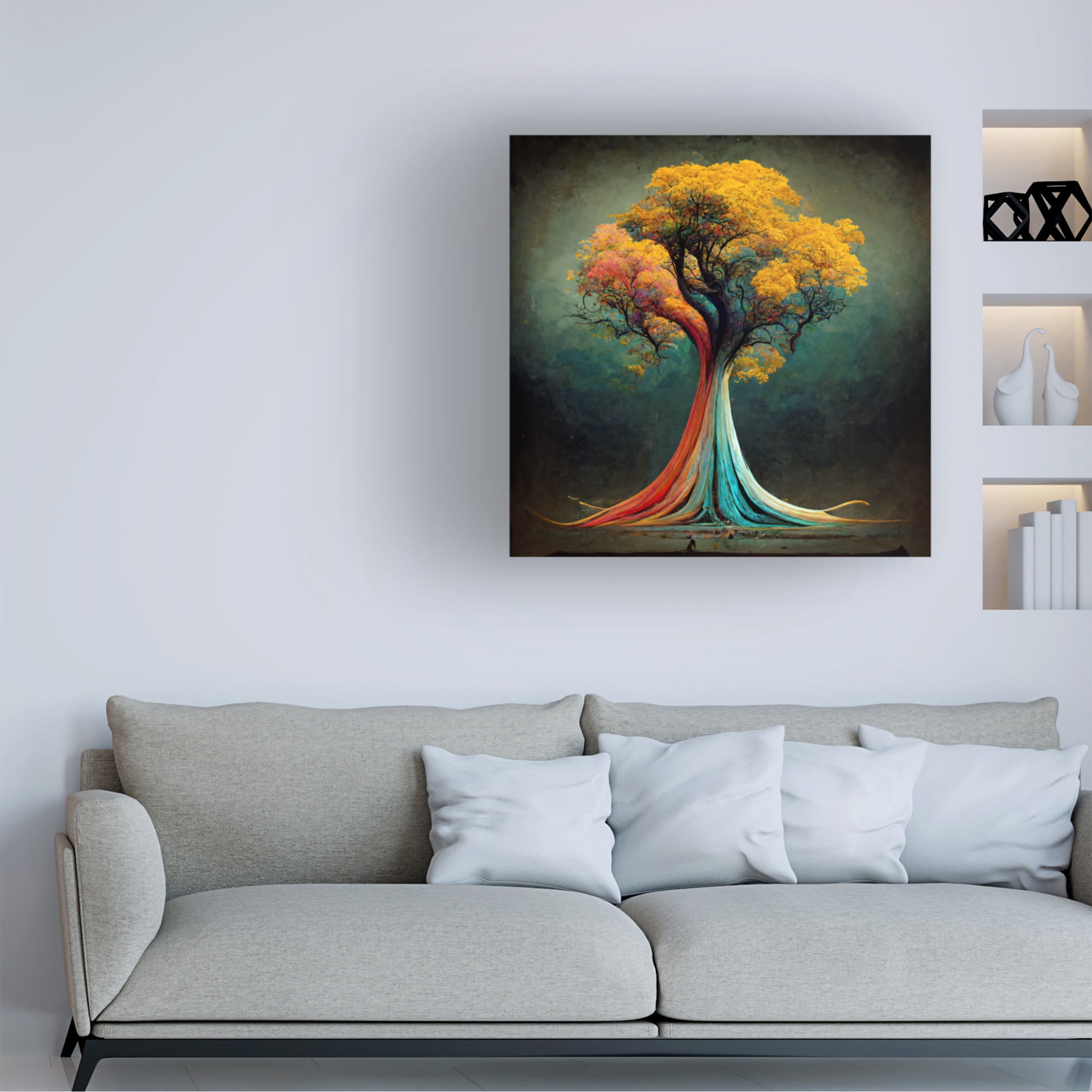 Canvas Wall Art - Ray Heere 'Tree Of Life 13' Wall Art for Living Room, Bedroom, or Office Décor by Trademark Fine Art - 35 x 35 Inches