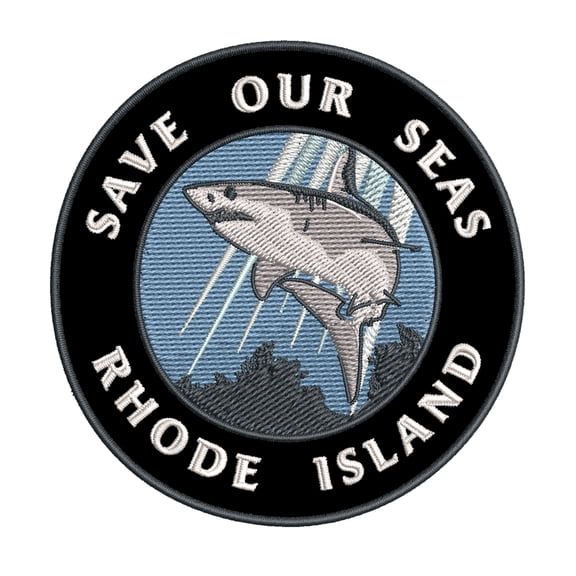 Save Our Seas! Rhode Island 3.5 Inch Iron Or Sew On Embroidered Fabric Badge Patch Ocean Beach, Salt Life Iconic Series