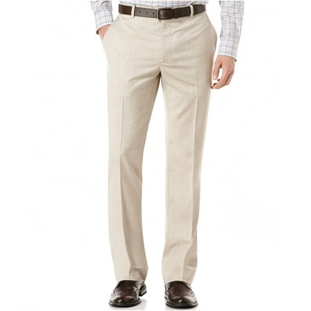 Perry Ellis Mens Flat-Front Texture Dress Pants Slacks