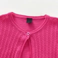 thumbnail image 5 of Splozh Sweaters for Girls 0-9 Years Girls Bolero Cardigan Shrug for Dresses Long Sleeve Button Knit Cropped Sweater,Hot Pink,2-3 Years, 5 of 9