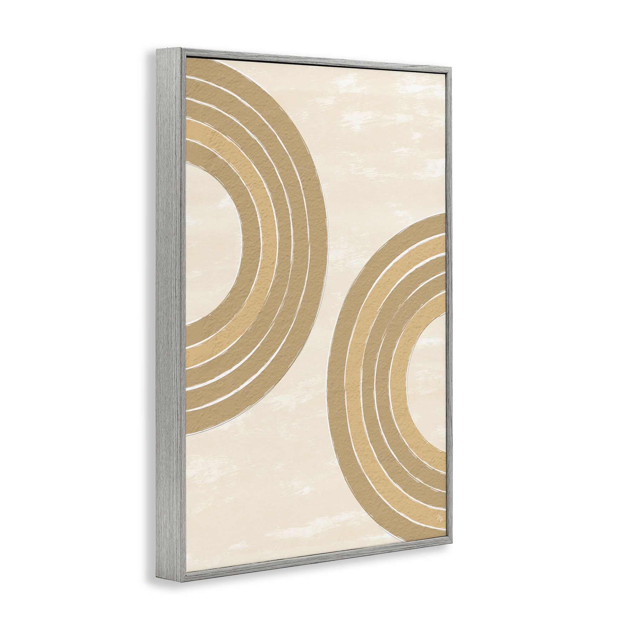 Stupell Industries Neutral Arch Expressions Abstract Painting Gray Framed Art Print Wall Art, 20 x 30
