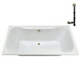 thumbnail image 5 of Streamline N-4480-769-PBR 66 in. x 34 in. Acrylic Soaking Drop-In Bathtub in Glossy White, With External Drain in Polished Brass, 5 of 14