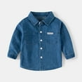 thumbnail image 2 of Fesfesfes Children's Denim Jacket Fall Wintage Long Sleeve Button Shirts Fall Stylish Blouses ,Size 1-7 Years, 2 of 3
