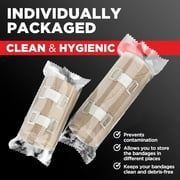 Premium Elastic Bandage Wrap - 4 Pack + 12 Extra Clips - Durable Compression Bandage (2X - 3 inch, 2X - 4 inch Rolls) Stretches up to 15ft in Length