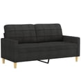 thumbnail image 2 of vidaXL 2 Piece Sofa Set with Cushions Black Fabric, 2 of 4
