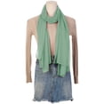 thumbnail image 2 of INSPIRAR CHIC Bufanda de Chiffon Sólido para Mujeres Ligera Suave Sheer Larga Envoltura para la Cabeza Chal Bufandas Verde Viridiana 68.9x27.6 pulgadas, 2 of 7