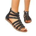 thumbnail image 6 of HAJWOH Women's Gladiator Sandal Strappy Flat Sandals Ankle Buckle, 6 of 6