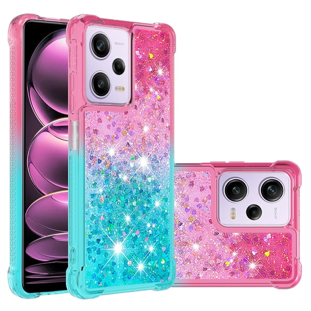 Funda para Xiaomi Redmi Note 12 Pro 5G Transparente con Brillos Carcasa Protectora Antigolpes con Glitter Brillante