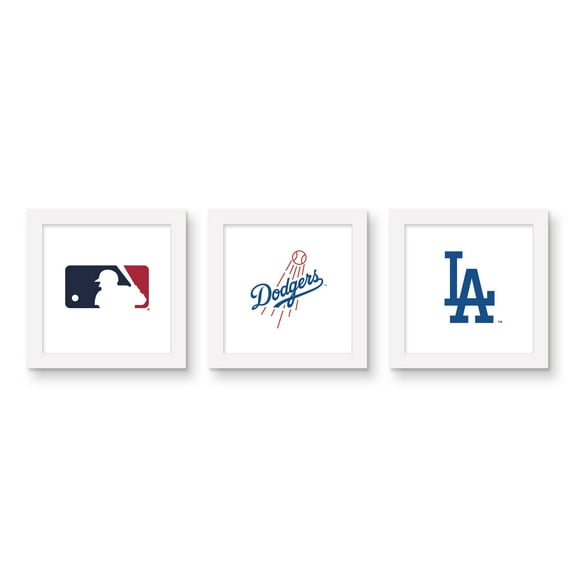 Gallery Pops MLB - Los Angeles Dodgers - Team Wall Art Bundle (3-Pack), White Framed Version, 12" x 12"