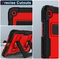 thumbnail image 4 of ELEHOLD 3-Layer Rugged Case For Samsung Galaxy Tab A9+ Heavy Duty Shockproof Cover, Drop Protection Kickstand  Shock-Absorbent Protective Case Cover with Shoulder Strap, Black+Red, 4 of 8