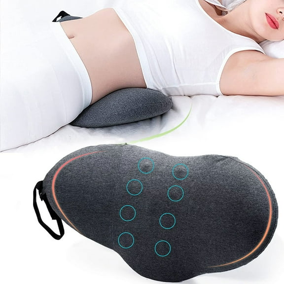 Lumbar Support Pillow for Sleeping,Memory Foam Back Lumbar Support Cushion for Low Back Pain Relief,Ergonomic Streamline Waist Pillow for Car Seat, Chair, Recliner & Bed