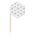 thumbnail image 1 of Hexagon Line Art Grain Illustration Pattern Toothpick Flags Cupcake Picks Party Celebration, 1 of 3