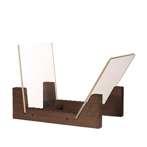 KAIU Support de Rangement pour Disques Vinyles - Empile jusqu'à 30 Albums, 7 Ou 12 Pouces - Support en Bois Massif avec Extrémités en Acrylique Transparent - Exposez Vos Singles et LPs dans Ce Présentoir Moderne et Portable