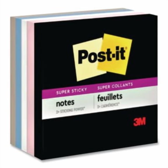 Post-it Super Sticky Notes, 3 x 3 in, Simply Serene, 5 Pads