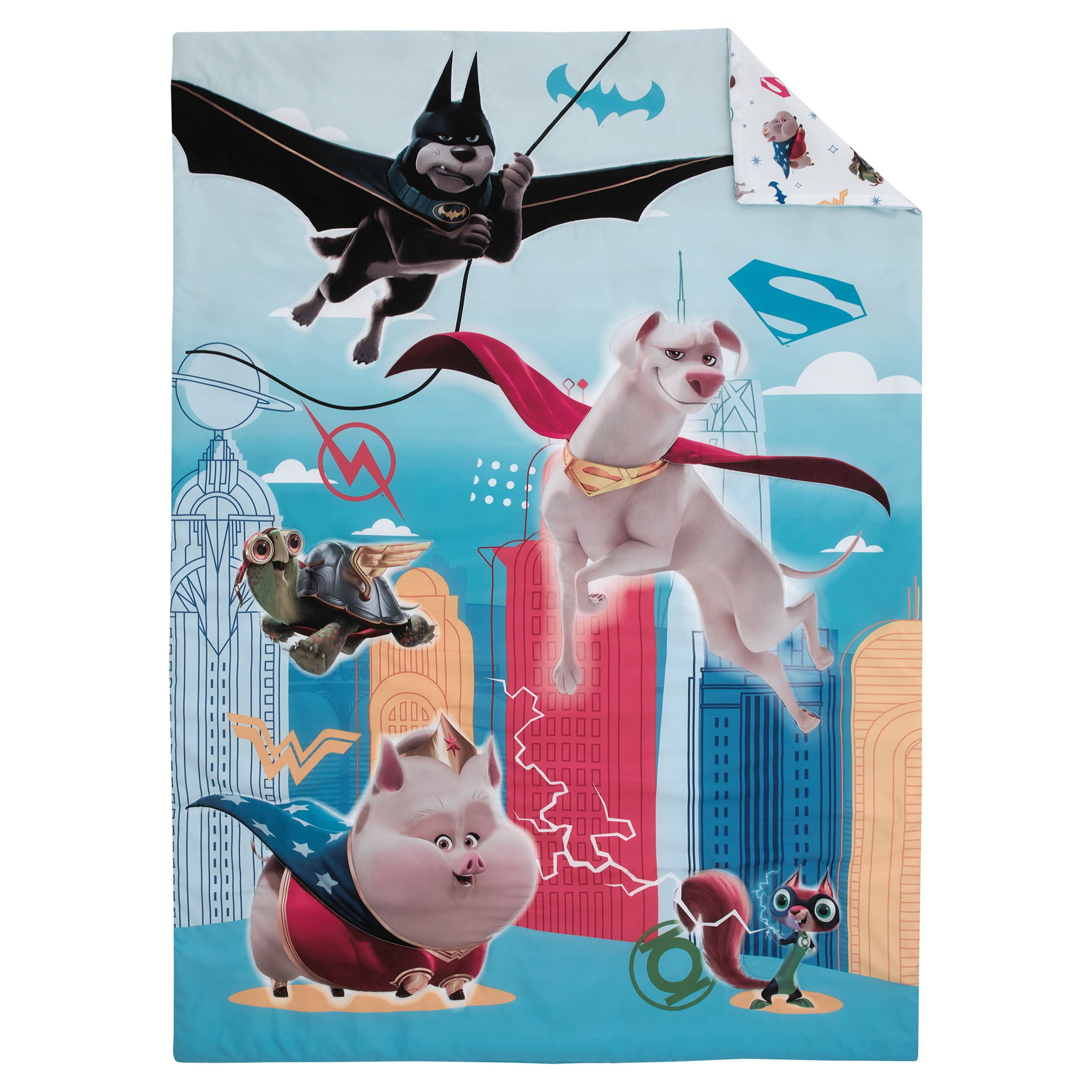 Warner Bros. DC Super Pets Krypto 4-Piece Toddler Bedding Set, Toddler Bed
