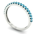 thumbnail image 2 of 0.285 ctw Wedding Band for Women - 18K White Gold Simulated Turquoise Stackable Eternity Ring, 2 of 6