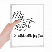 Famous Poetry Quote My Heart Joy Notebook Loose Diary Refillable Journal Stationery