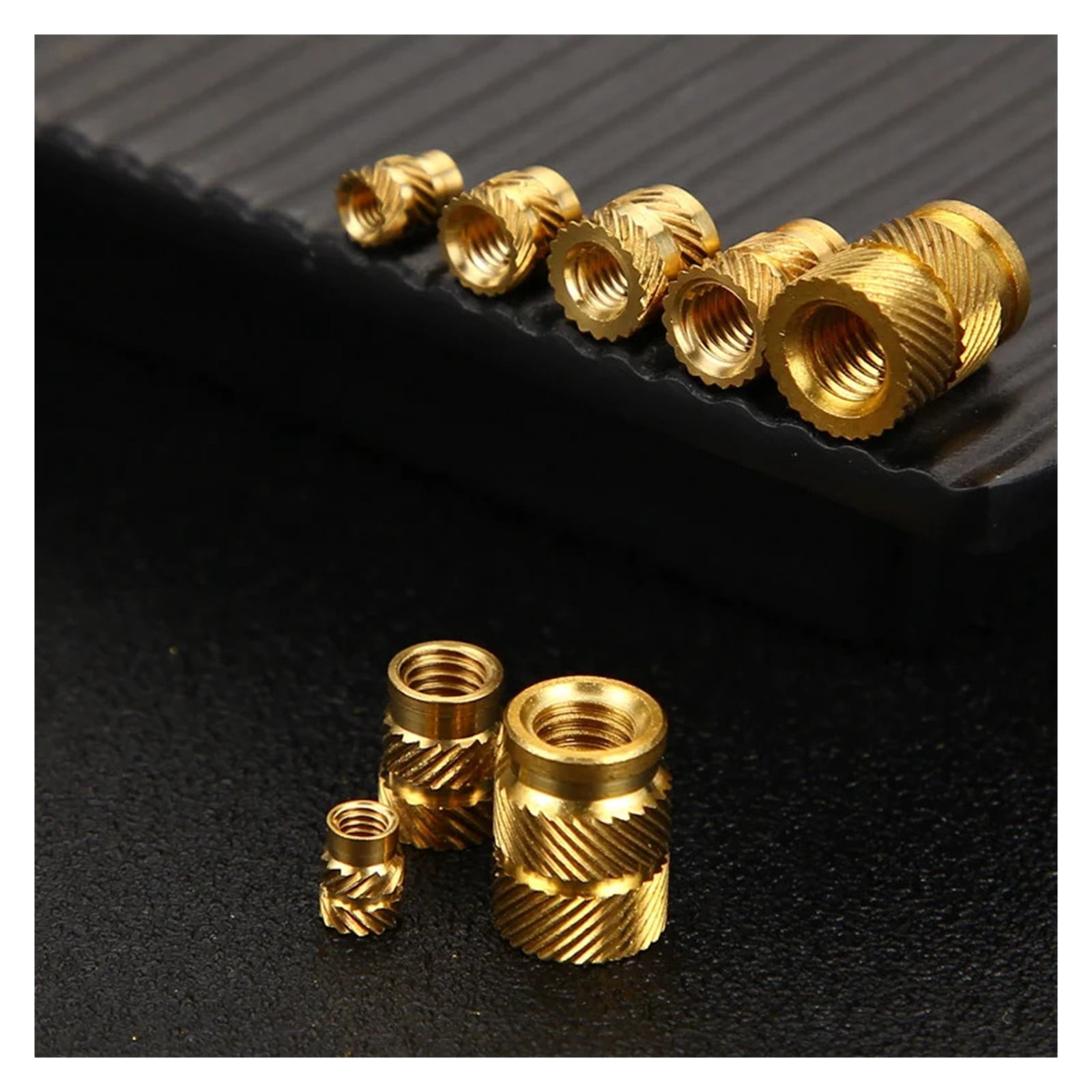 100Pcs Brass Hot Melt Inset Nuts Heating Molding Copper Thread Inserts Nut Double Twill Brass Nut M2M3