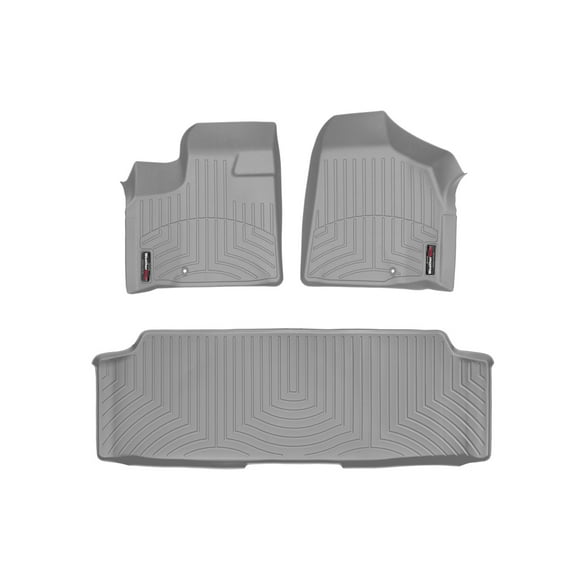 WeatherTech Custom Fit FloorLiners compatible with 2013-2020 Dodge Grand Caravan - 1st & 2nd Row, Grey