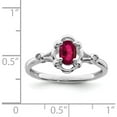 thumbnail image 3 of Sterling Silver Rhodium-Plated Created Ruby & Diam. Ring (Size 6) Made In India qbr21jul-6, 3 of 5