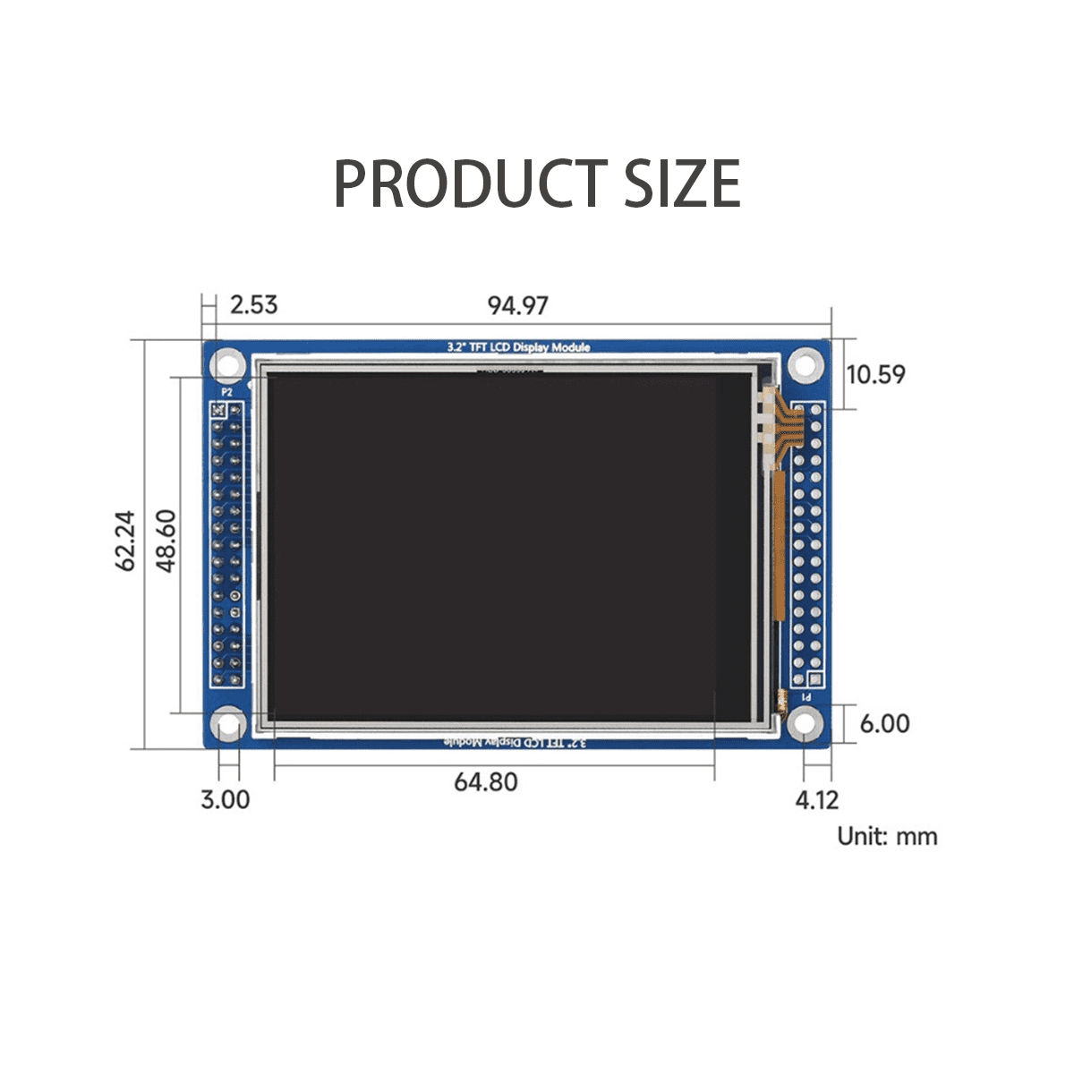 3.2 Inch TFT LCD Display Module 320 x 240 Pixels ILI9341 8080 Parallel+SPI  3.3V LCD 65K Color Resistance Touch Screen