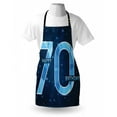 thumbnail image 3 of 70th Birthday Apron Stars Space Theme with Geometrical Design Seventy Years Old Party, Unisex Kitchen Bib Apron with Adjustable Neck for Cooking Baking Gardening, Dark Blue and Sky Blue, by Ambesonne, 3 of 3