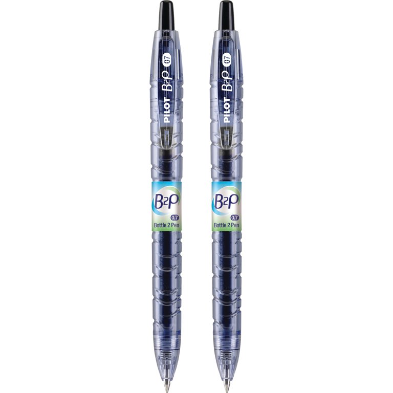 Pilot B2P Pens, Gel Roller, Fine/0.7 mm, Blue Ink - 2 pens