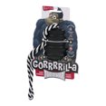 thumbnail image 3 of Multipet Gorrrrilla Tough Rubber Treat Toy W/Rope 3.5"-Black, 3 of 9