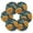 Blue Leaves and Sunflowers, variant on 6 Pcs Drink Coasters with Holder 3.94in Woven Coasters for Drinks Vividly Colored Flowers Coaster Set for Protection Table