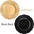 thumbnail image 4 of GFDYREE Set of 12 Gold Charger Plates, 12.8" Floral Rimmed Plastic Chargers for Dinner Plate, Decorative Table Charger Service Plates for Table Setting, Party, Weddings, Event, 4 of 7