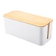 thumbnail image 1 of Caja de gestión de cables Caja de cables portátil a prueba de agua para oficina (S Bamboo White) Tmvgtek Libre de BPA, 1 of 9