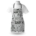 thumbnail image 3 of Robot Apron Futuristic Space Doodle Style Androids Sci Fi Pattern Fantasy Machine Art Print, Unisex Kitchen Bib Apron with Adjustable Neck for Cooking Baking Gardening, Grey Pale Grey, by Ambesonne, 3 of 3