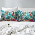 thumbnail image 4 of Erosebridal Teenager Seahorse Sheet Set Twin,Marine Animal Bedding Sets Twin Size,Ocean Theme Decor,Breathable,3pcs, 4 of 7