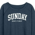 thumbnail image 3 of Instant Message - Sunday Keep It Holy - Women's Lightweight French Terry Long Sleeve Shirt, 3 of 6