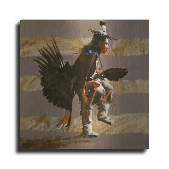Luxe Metal Art 'Steppin Up II' by J. E. Knauf, Metal Wall Art, 12"x12"