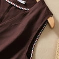 thumbnail image 4 of Women Vests Cotton Linen Sleeveless V Neck Button Open Front Polyester Spring Summer Casual Wear, 4 of 5