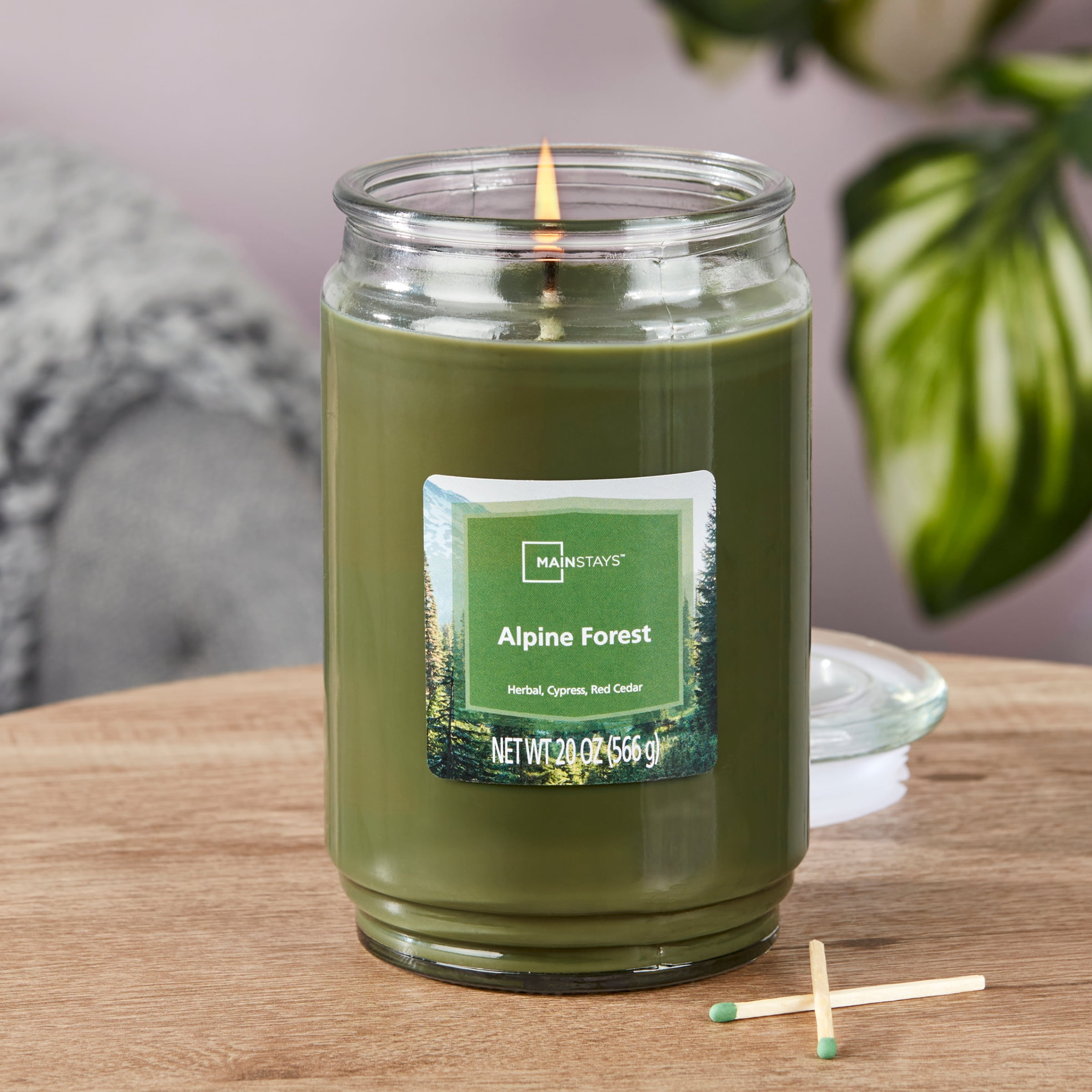 (2 pack) Mainstays Alpine Forest Single-Wick Scented Glass Jar Candle, 20 oz